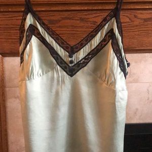 Vintage 100% silk sage green top